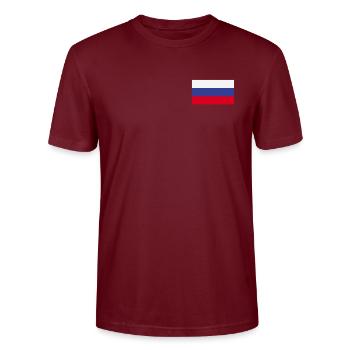 Russie armoiries drapeau russe rossia pays russe - T-shirt bio CRAFTER Stanley Stella Unisexe - bordeaux - Devant - Alina (178cm) & Michal (187cm)