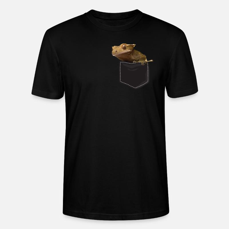 Crested Gecko Pocket Badge - Stanley/Stella Unisex Bio-T-Shirt CRAFTER - Schwarz