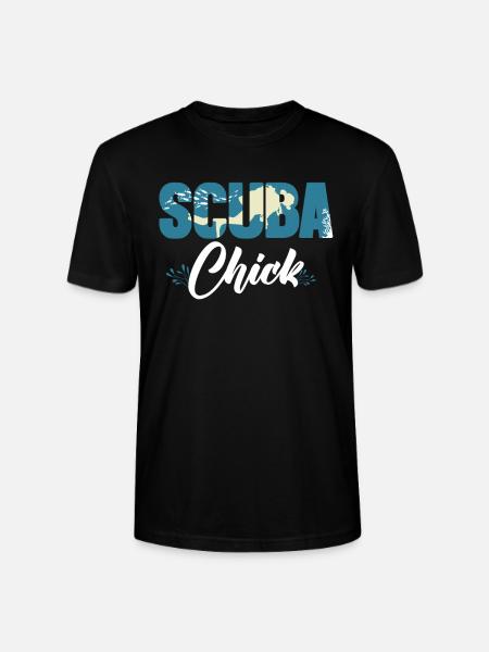 Diving Diver Girl Scuba Chick - Stanley/Stella CRAFTER Unisex Organic T-Shirt - black