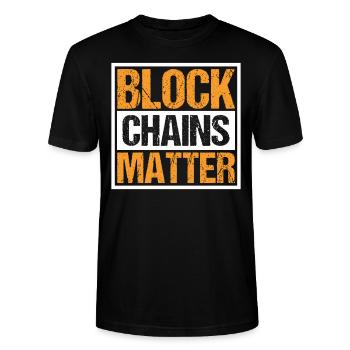 Block Chains Matter Cryptocurrency Crypto - T-shirt bio CRAFTER Stanley Stella Unisexe - noir - Devant - Alina (178cm) & Michal (187cm)