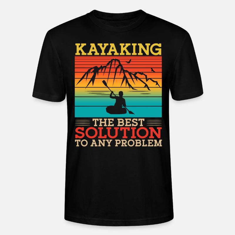 Kayaking The Best Solution Retro - Stanley/Stella Unisex Bio-T-Shirt CRAFTER - Schwarz