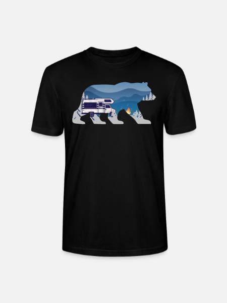 Camping Bear Motorhome - Stanley/Stella CRAFTER Unisex Organic T-Shirt - black