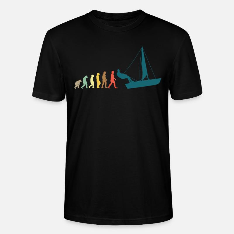 Sailing Sailboat Evolution - Stanley/Stella CRAFTER Unisex Organic T-Shirt - black
