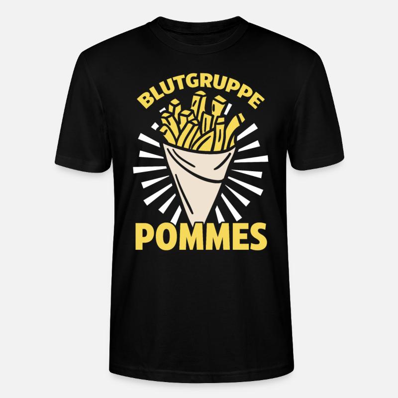Blutgruppe Pommes - Stanley/Stella Unisex Bio-T-Shirt CRAFTER - Schwarz
