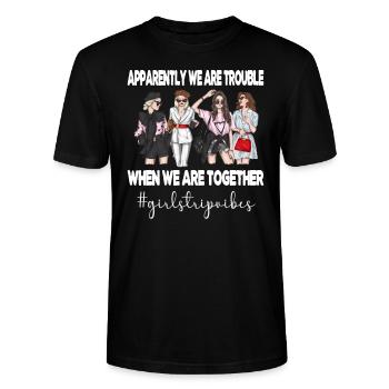 Mädelsurlaub Mädels-Trip Ausflug Mädels-Wochenende - Stanley/Stella Unisex Bio-T-Shirt CRAFTER - Schwarz - Vorne - Alina (178cm) & Michal (187cm)