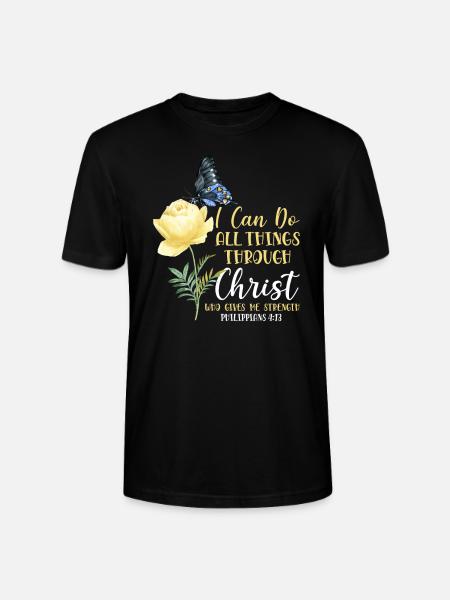 Christian Bible Verse Butterfly - Stanley/Stella CRAFTER Unisex Organic T-Shirt - black