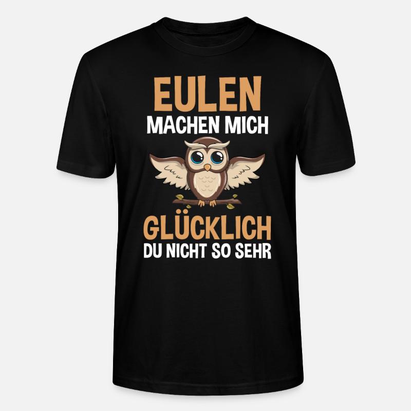 Eule Wald Eulen - Stanley/Stella Unisex Bio-T-Shirt CRAFTER - Schwarz
