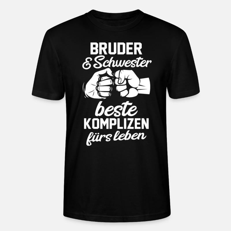 Bruder und Schwester - Stanley/Stella Unisex Bio-T-Shirt CRAFTER - Schwarz