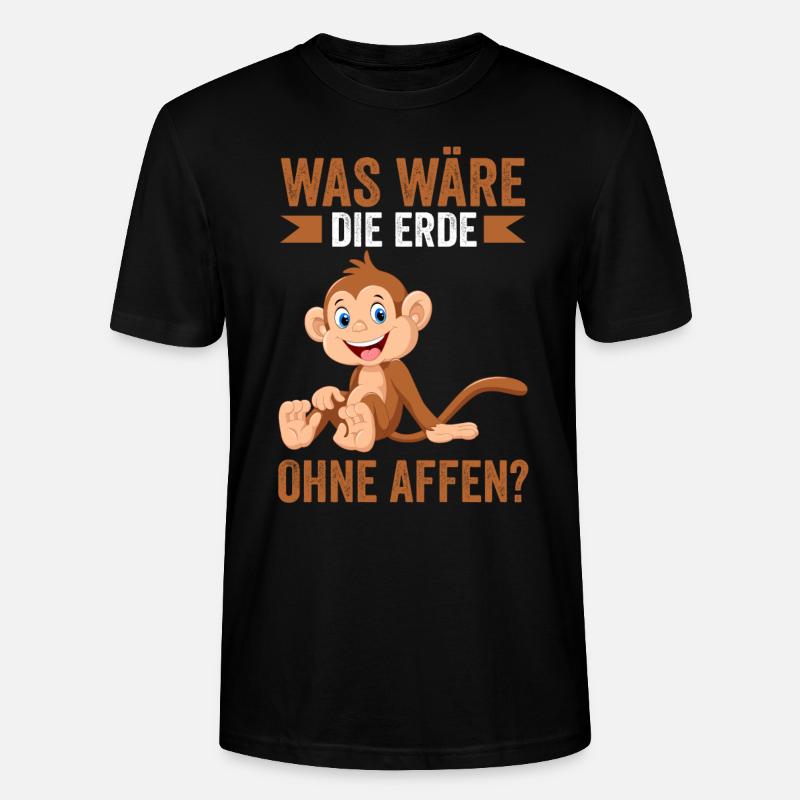 Umweltschutz Affe Affen - Stanley/Stella Unisex Bio-T-Shirt CRAFTER - Schwarz