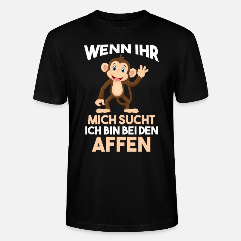 Ich bin bei den Affen - Stanley/Stella Unisex Bio-T-Shirt CRAFTER - Schwarz