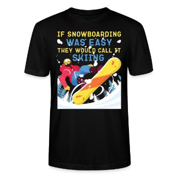 Snowboarding Snowboard If - Stanley/Stella CRAFTER Unisex Organic T-Shirt - black - Front - Alina (178cm) & Michal (187cm)