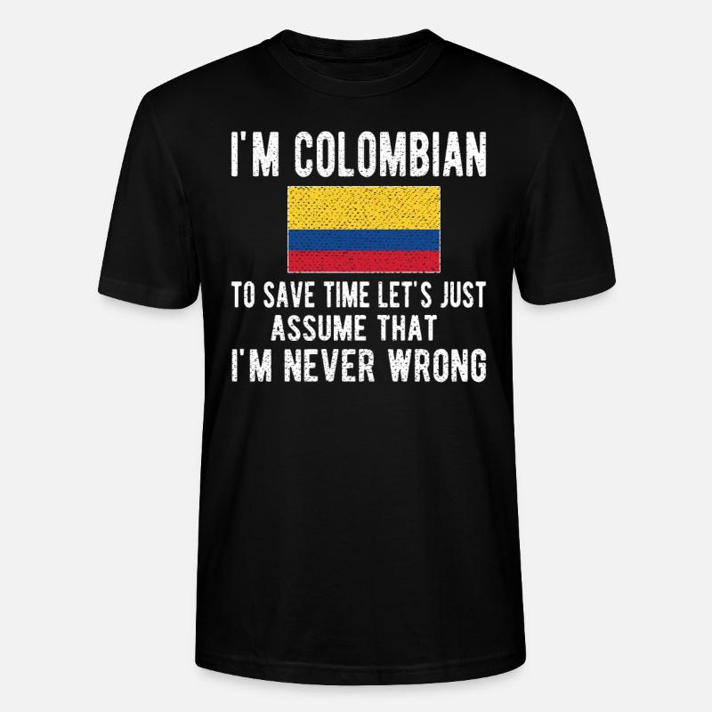 Colombie Colombie Drapeau colombien - T-shirt bio CRAFTER Stanley Stella Unisexe - noir