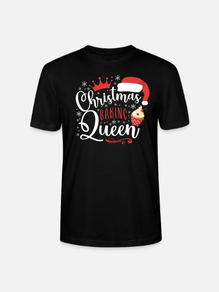 Bake Baking Christmas Cupcake - Stanley/Stella CRAFTER Unisex Organic T-Shirt - black