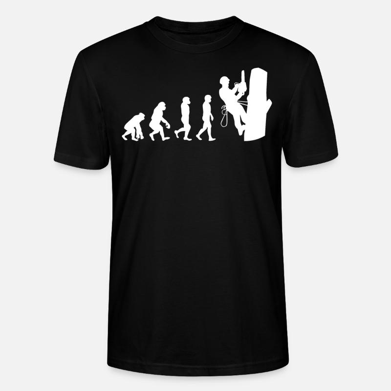 Baumpfleger Baumkletterer Kletter trimmer Evolution - Stanley/Stella Unisex Bio-T-Shirt CRAFTER - Schwarz