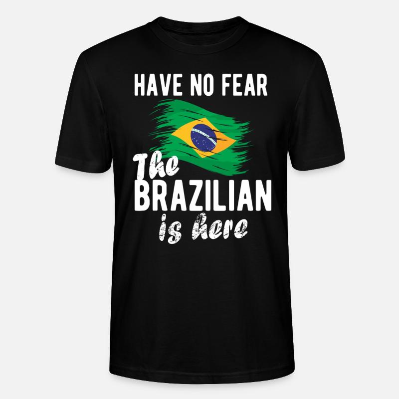 Brésil Brésil Drapeau brésilien - T-shirt bio CRAFTER Stanley Stella Unisexe - noir