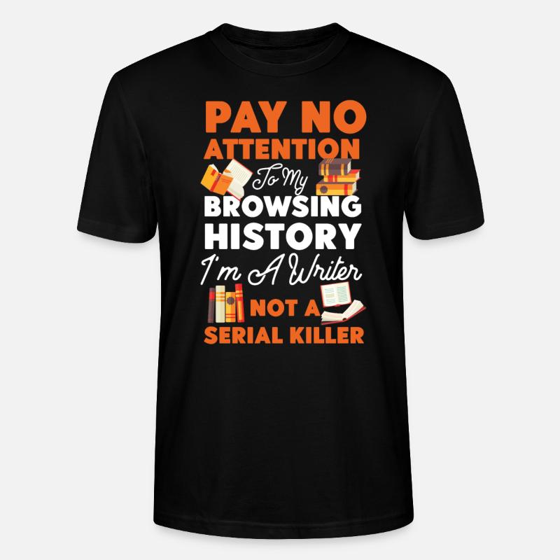 Writing Book Novel Writer & - Stanley/Stella Unisex Bio-T-Shirt CRAFTER - Schwarz