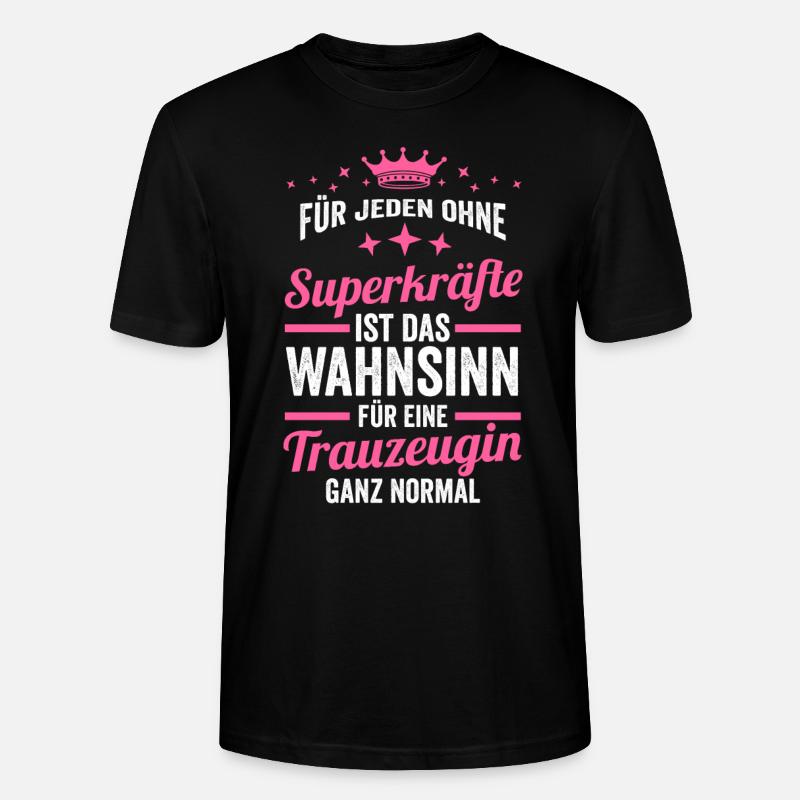 Trauzeugin - Stanley/Stella Unisex Bio-T-Shirt CRAFTER - Schwarz