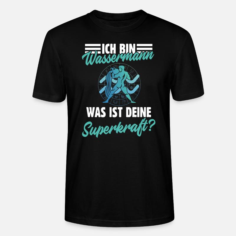 Sternzeichen Wassermann - Stanley/Stella Unisex Bio-T-Shirt CRAFTER - Schwarz