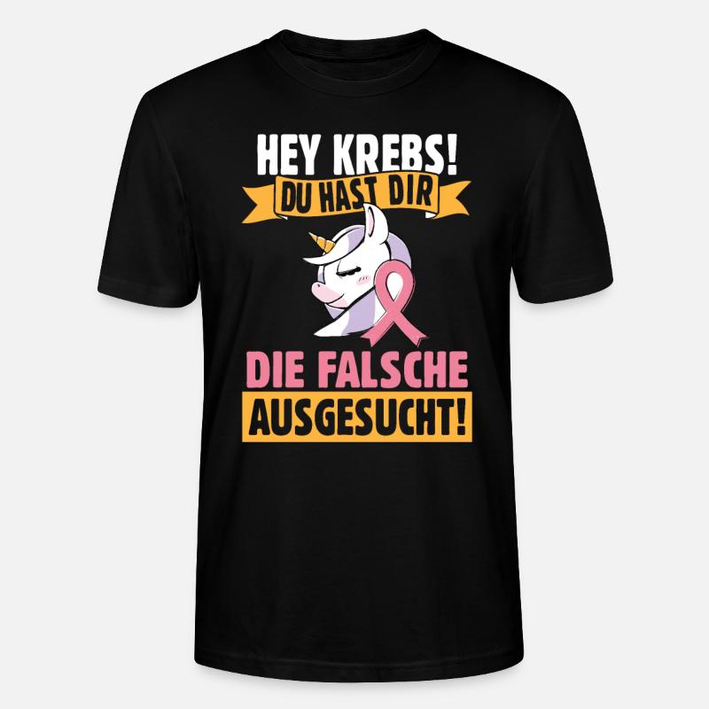 Krebs Kämpferin Einhorn - Stanley/Stella Unisex Bio-T-Shirt CRAFTER - Schwarz