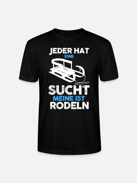 Wintersport Schlitten Rodeln - Stanley/Stella Unisex Bio-T-Shirt CRAFTER - Schwarz