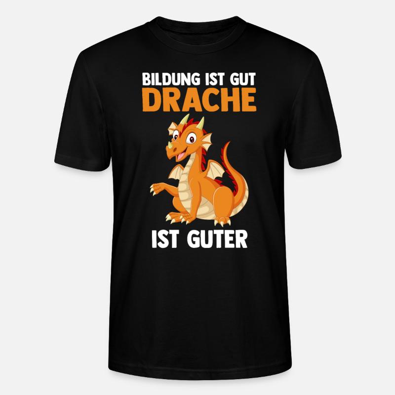 Drache Drachen - Stanley/Stella Unisex Bio-T-Shirt CRAFTER - Schwarz