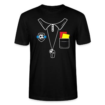 Schiedsrichter Kostüm Fußball Schiedsrichterin - Stanley/Stella Unisex Bio-T-Shirt CRAFTER - Schwarz - Vorne - Alina (178cm) & Michal (187cm)