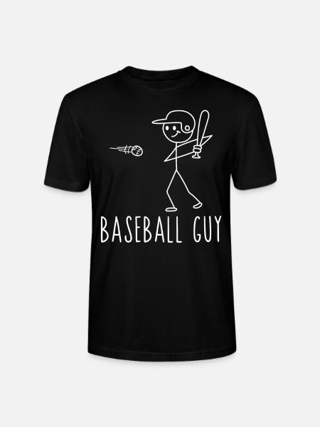 Baseball Fan Stick Figure Man - Stanley/Stella CRAFTER Unisex Organic T-Shirt - black