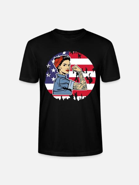 USA America American American - Stanley/Stella CRAFTER Unisex Organic T-Shirt - black