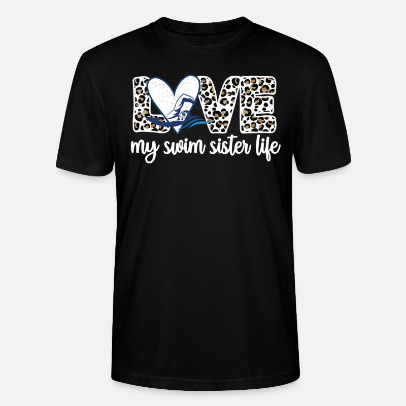 Schwimmschwester Beste Schwimm-Schwester Schwimmer - Stanley/Stella Unisex Bio-T-Shirt CRAFTER - Schwarz
