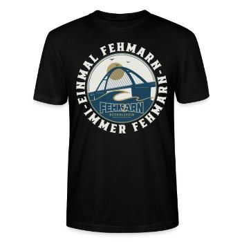 Fehmarn Ostsee - Stanley/Stella Unisex Bio-T-Shirt CRAFTER - Schwarz - Vorne - Alina (178cm) & Michal (187cm)