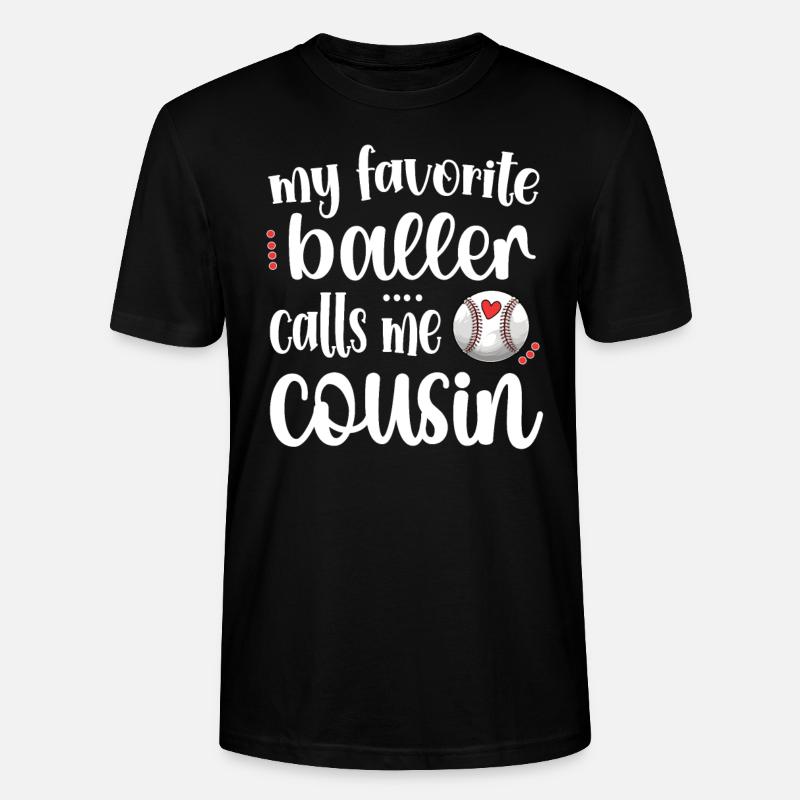 Stolzer Baseball-Cousin Eines Baseballspielers - Stanley/Stella Unisex Bio-T-Shirt CRAFTER - Schwarz