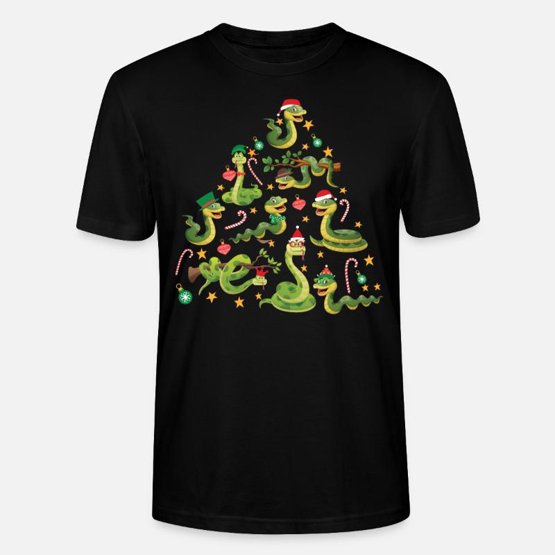 Snake Serpent Christmas Tree - Stanley/Stella Unisex Bio-T-Shirt CRAFTER - Schwarz