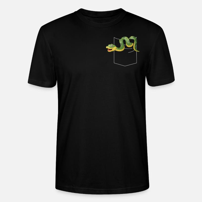 Snake Serpent Pocket - Stanley/Stella Unisex Bio-T-Shirt CRAFTER - Schwarz