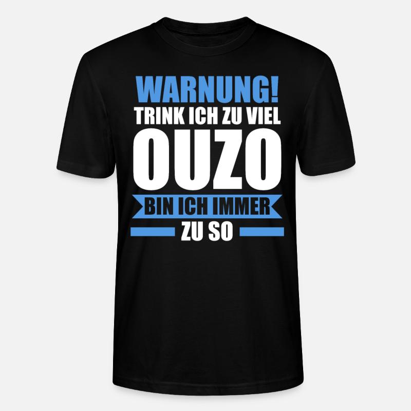 Saufspruch Griechenland Ouzo - Stanley/Stella Unisex Bio-T-Shirt CRAFTER - Schwarz