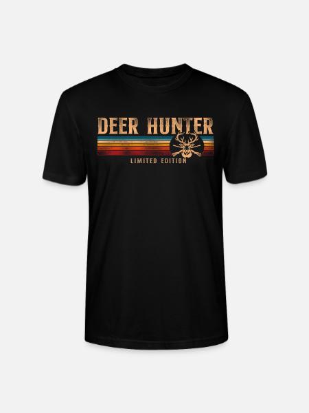 Buck Deer Hunting Hunter Retro - Stanley/Stella CRAFTER Unisex Organic T-Shirt - black