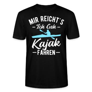 Kajak Kajakfahrer Kanu Paddeln Paddelboot - Stanley/Stella Unisex Bio-T-Shirt CRAFTER - Schwarz - Vorne - Alina (178cm) & Michal (187cm)