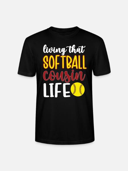 Stolzer Softball-Cousin Softballspieler-Cousin - Stanley/Stella Unisex Bio-T-Shirt CRAFTER - Schwarz