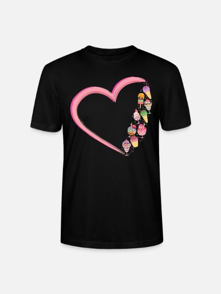 Ice Cream Heart Cone Popsicle - Stanley/Stella CRAFTER Unisex Organic T-Shirt - black