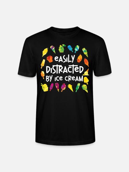 Ice Cream Cone Popsicle Easily - Stanley/Stella CRAFTER Unisex Organic T-Shirt - black