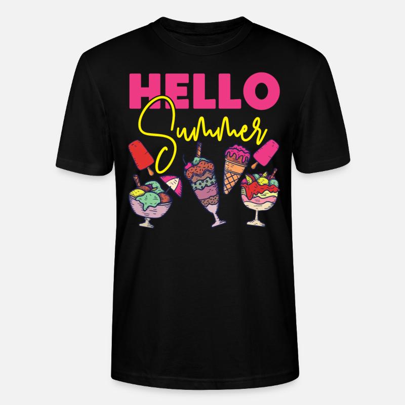 Ice Cream Cone Popsicle Hello - Stanley/Stella Unisex Bio-T-Shirt CRAFTER - Schwarz