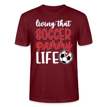 Grammy Grandma From Football Player Football Grammy - Stanley/Stella CRAFTER Unisex Organic T-Shirt - burgundy - Front - Alina (178cm) & Michal (187cm)