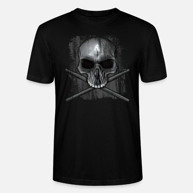 drummer skull - Stanley/Stella Unisex Bio-T-Shirt CRAFTER - Schwarz