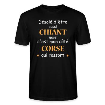 Chiant CORSE - T-shirt bio CRAFTER Stanley Stella Unisexe - noir - Devant - Alina (178cm) & Michal (187cm)