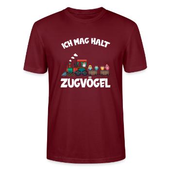 Zugvögel Cartoon Comic nicht nur für Ornithologen - Stanley/Stella Unisex Bio-T-Shirt CRAFTER - Burgunderrot - Vorne - Alina (178cm) & Michal (187cm)