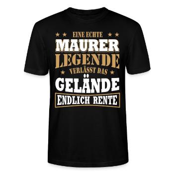 Ruhestand Maurer Perfekt Für Maurer In Rente - Stanley/Stella Unisex Bio-T-Shirt CRAFTER - Schwarz - Vorne - Alina (178cm) & Michal (187cm)