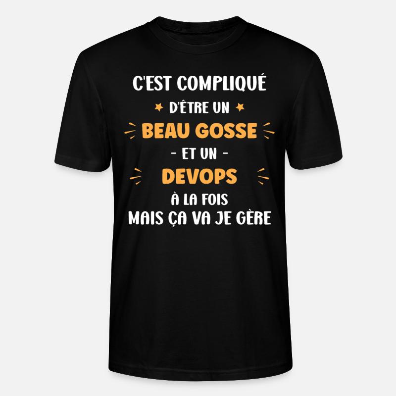 devops - T-shirt bio CRAFTER Stanley Stella Unisexe - noir