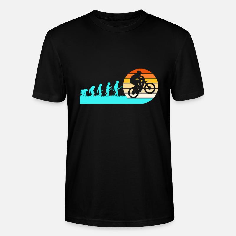 Fahrräder Radfahrer Evolution Mountainbiker - Stanley/Stella Unisex Bio-T-Shirt CRAFTER - Schwarz