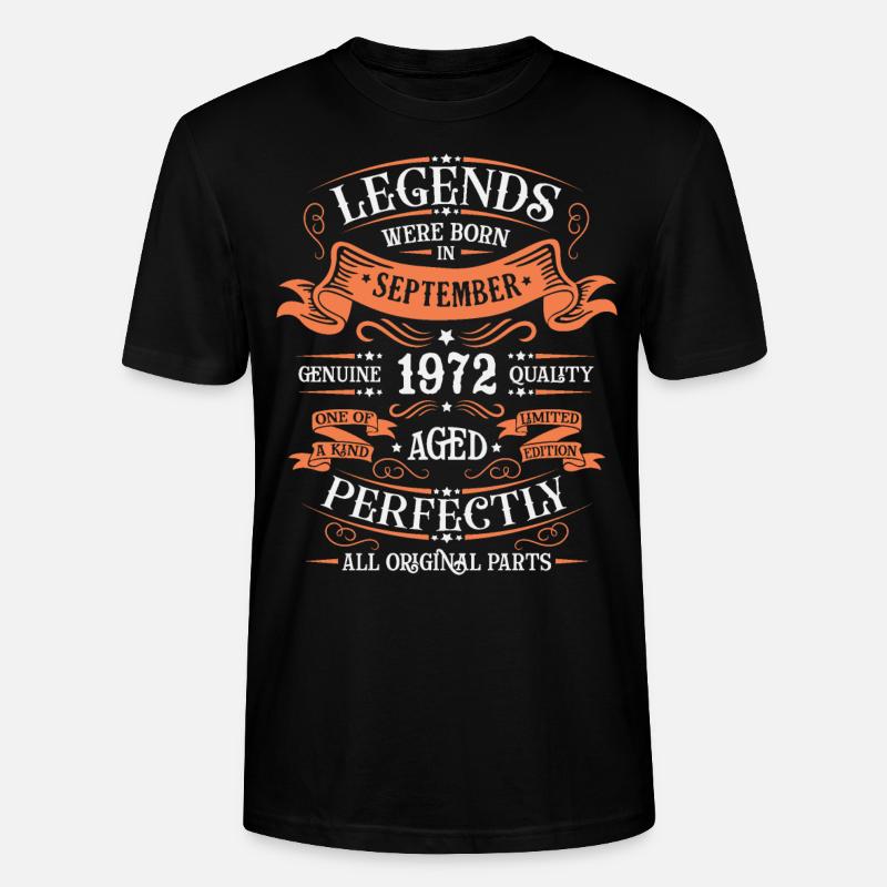 Awesome since September 1972 - Stanley/Stella CRAFTER Unisex Organic T-Shirt - black