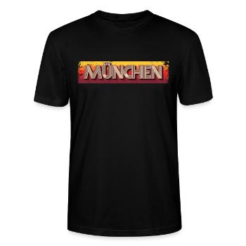 Münchnerin Münchner München - Stanley/Stella Unisex Bio-T-Shirt CRAFTER - Schwarz - Vorne - Alina (178cm) & Michal (187cm)