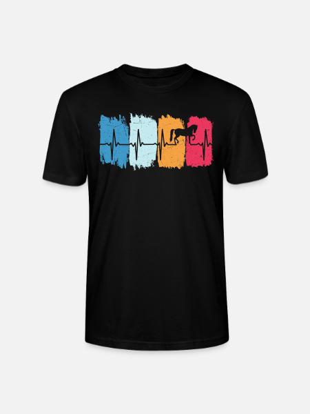 Horse Retro Heartbeat Rider - Stanley/Stella CRAFTER Unisex Organic T-Shirt - black